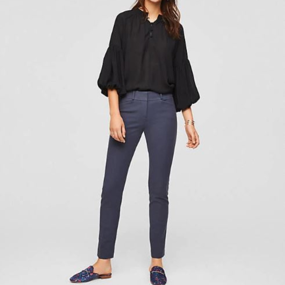 Ann Taylor LOFT Gray Marisa Skinny Ankle Pants- 8